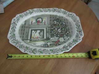 Large Vintage Johnson Brothers England Merry Christmas Holiday Serving Platter