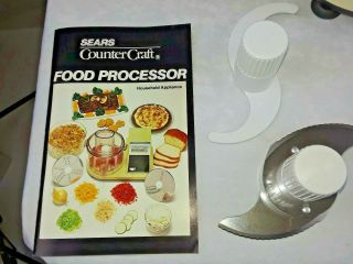 VINTAGE Sears Counter Craft Food Processor w/ Box & Accessories 7