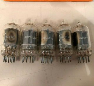 Matched Sleeve (5) of NOS NIB Sonotone 7025/12AX7A With Smooth Gray Ladder Plate 6