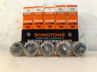Matched Sleeve (5) of NOS NIB Sonotone 7025/12AX7A With Smooth Gray Ladder Plate 8