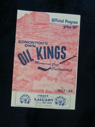 Vintage Edmonton Oil Kings 1957/58 Official Program