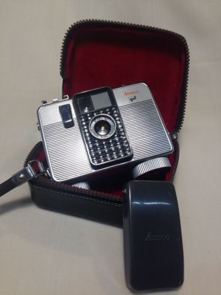 Ansco Memo Ii 35mm Film Camera With Case 1/2 Frame Camera