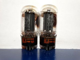 2 X 6l6gc Rca Tubes Black Plates Very Strong Matched Bogey Pair