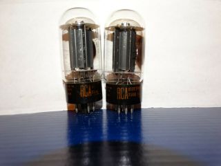 2 X 6l6gc Rca Tubes Black Plates Very Strong Matched Pair