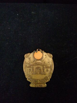 Vintage Pocket Watch Fob Pendant Volusia County Fair Florida Orange
