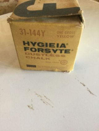 Vintage Hygieia Forsyte 31 - 144y One Gross 144 Yellow Dustless Chalk 4