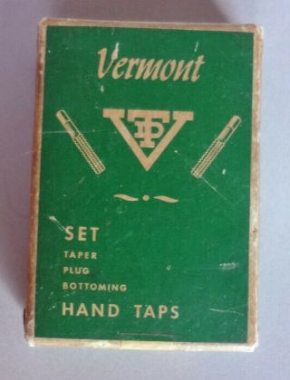 Vermont Hand Taps Set 1/4 - 20 No.  105 Vintage Taper Plug Bottoming Complete