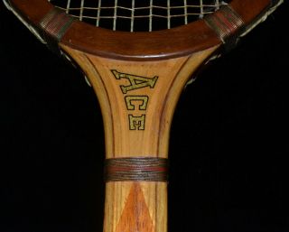 Vintage Wood 1920 Narragansett Sixty Ace Tennis Racket Intact Strings