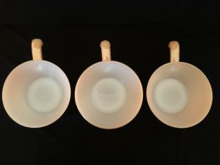 3 Vintage Fire King Oven Ware Handled Soup Chili Bowls BeeHive Peach Luster 2