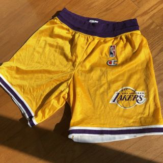 Los Angeles Lakers Vintage Champion Nba Shorts Yth Xl / Men’s Xs