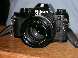 Nikon EM Black Camera with Nikon Nikkor 50mm f1.  4 Lens & 2