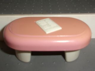 Vintage Little Tikes Dollhouse Living Room Coffee Table Furniture Pink White