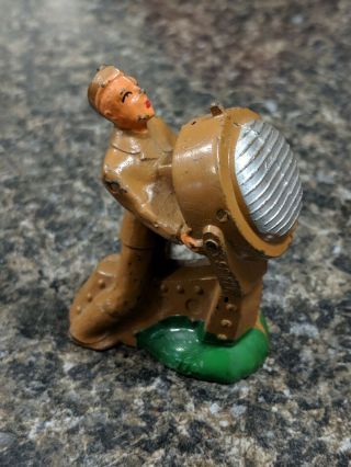 Vintage Manoil Or Barclay Lead Toy Soldier Operating Search Light