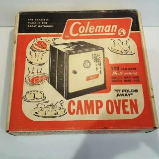 Vintage Coleman Fold Up Camp Oven Made In Usa Box 5010a700,