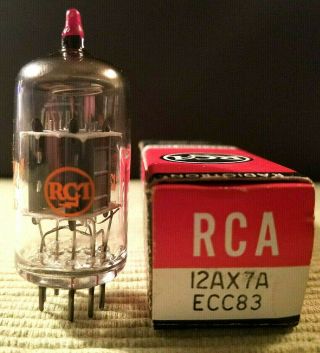 12ax7a Rca Nos Nib Tube Grey Plate Red Tip Lab Quality 12ax7