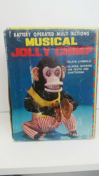 Vintage toy Musical Jolly Chimp with box 5