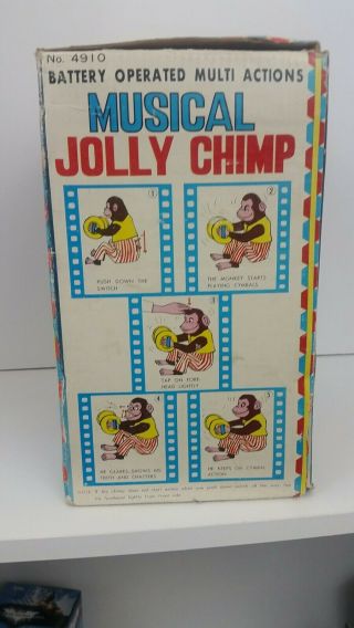 Vintage toy Musical Jolly Chimp with box 6