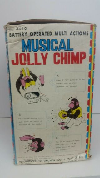 Vintage toy Musical Jolly Chimp with box 7
