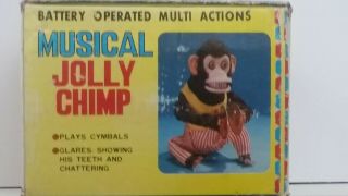 Vintage toy Musical Jolly Chimp with box 8
