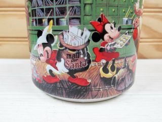 Vtg Disney Store Christmas Coffee Mug 1993 Mickey Mouse Cup Santa ' s Workshop 90s 3