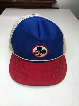 Vintage Walt Disney Productions Adjustable Mickey Mouse Trucker Hat