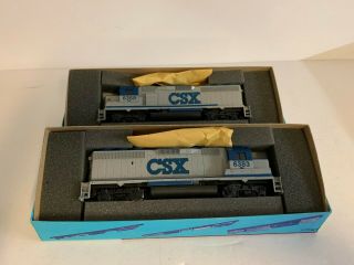 Vintage Athearn Ho Blue Box Csx Gp - 40 - 2 Powered And Dummy N.  O.  S.  In Boxes C8