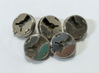Vintage Yellowhorse Signed Button Covers Sterling Silver Set of 5 Navajo 3