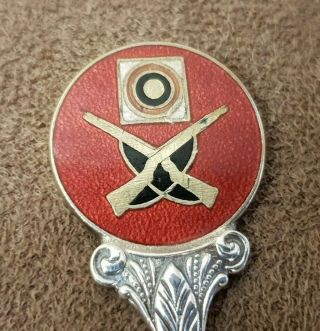 Vintage Silver Plated Shooting Club Trophy Spoon With Badge Apex Box