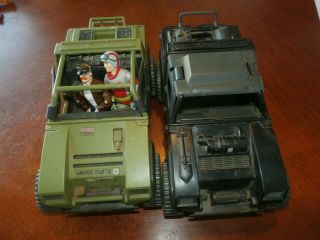 2 Vintage 1982 1984 Hasbro Gi Joe Cobra Toy Jeep Vehicles W/ 2 Action Figures