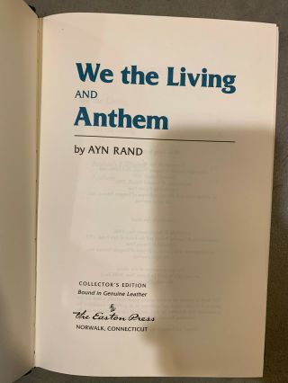 Easton Press We The Living and Anthem by Ayn Rand 2