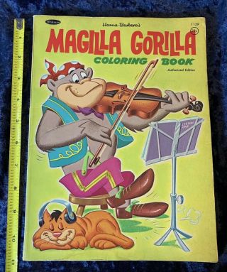 Vintage 1967 Hanna Barbera Magilla Gorilla Coloring Book Whitman 96 Page