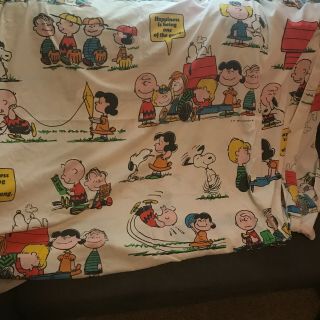 Vintage 1971 Peanuts Charlie Brown Full Flat Size Bed Sheet
