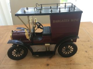 Vintage Delivery Van In Tin Plate Advertising Bargates Wine 8 " High X 11 " Long