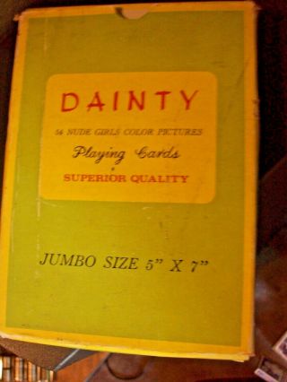 Nos Vintage Dainty Jumbo Deck " Pinup " 54 Nudes Playing Cards