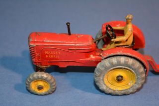 Vintage Dinky Toy Harris Massey Tractor,  disc & spreader 2
