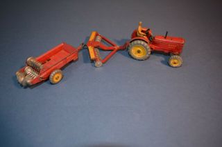 Vintage Dinky Toy Harris Massey Tractor,  disc & spreader 6