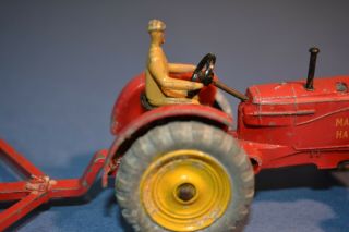 Vintage Dinky Toy Harris Massey Tractor,  disc & spreader 7