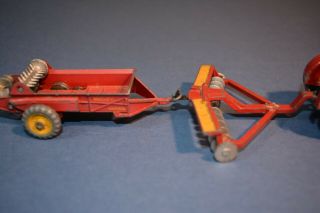 Vintage Dinky Toy Harris Massey Tractor,  disc & spreader 8