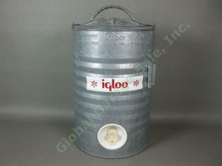 Vtg 3 - Gallon Igloo Perm - A - Lined Heavy Duty Galvanized Steel Metal Water Cooler