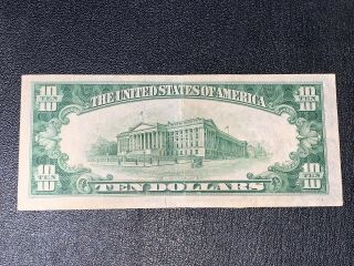 Vintage 1934 A Series $10 Dollar Bill Federal Reserve Boston MA Green Seal Note 5