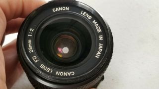 Vintage Canon Fd 28mm 1:2 F/2 Camera Lens 36770 In