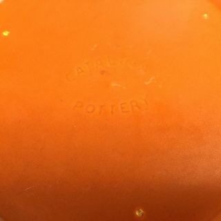 Vintage Catalina Island Pottery Orange Large Bowl 9.  25” 2