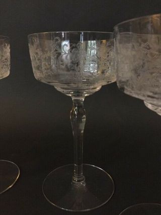 Tiffin Cordelia Crystal Champagne Coupes | Vintage Champagne Glasses | Set Of 4
