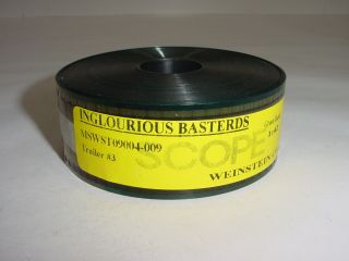 Vintage 35mm Movie Film Trailer Inglorious Basterds 2009 Quentin Tarantino