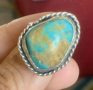 Exquisite Vintage Native American Sterling Silver Royston Turquoise Ring 5 1/2 1
