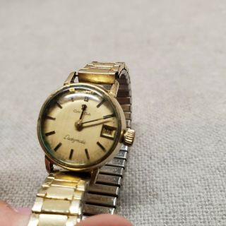 Vintage Omega Ladymatic Watch Wristwatch 14k G.  F.
