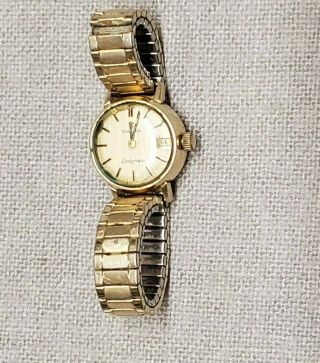 Vintage Omega Ladymatic Watch Wristwatch 14k G.  F. 2