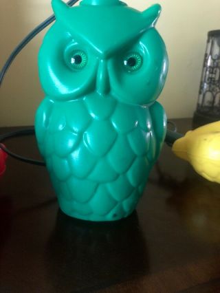 Vintage Retro NOMA Owl Party Lites String 7 Camping Rv Patio Blow Mold Lights 7