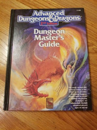 Vintage Advanced Dungeons & Dragons Dungeon Masters Guide 2nd Edition Tsr 2100