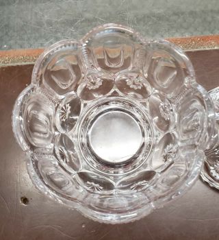 VINTAGE L.  E.  SMITH MOON & STAR CLEAR GLASS CANDY COMPOTE/DISH 3